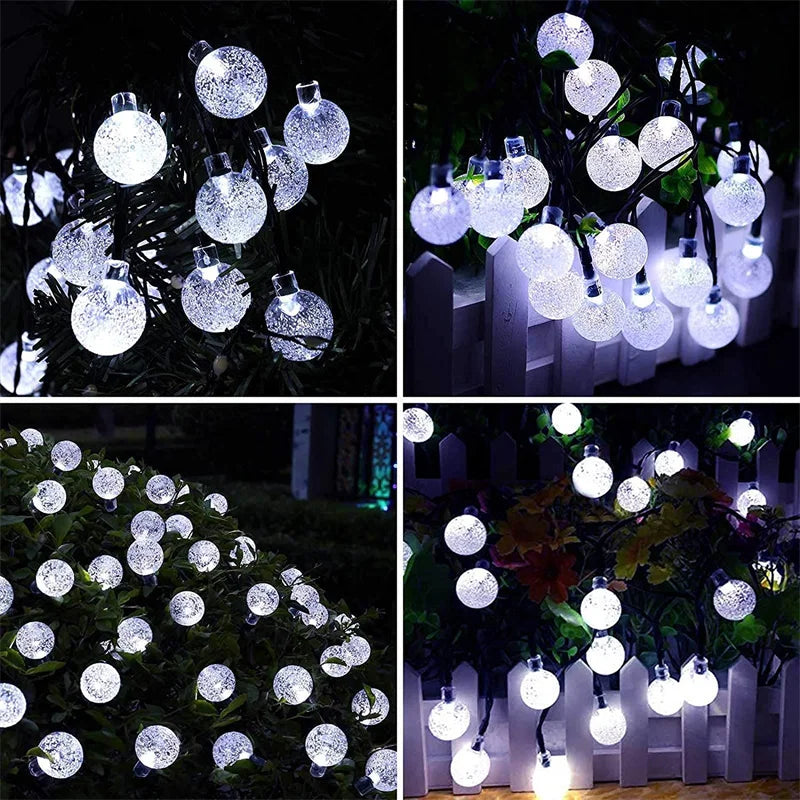 Solar Crystal Globes LED String Lights