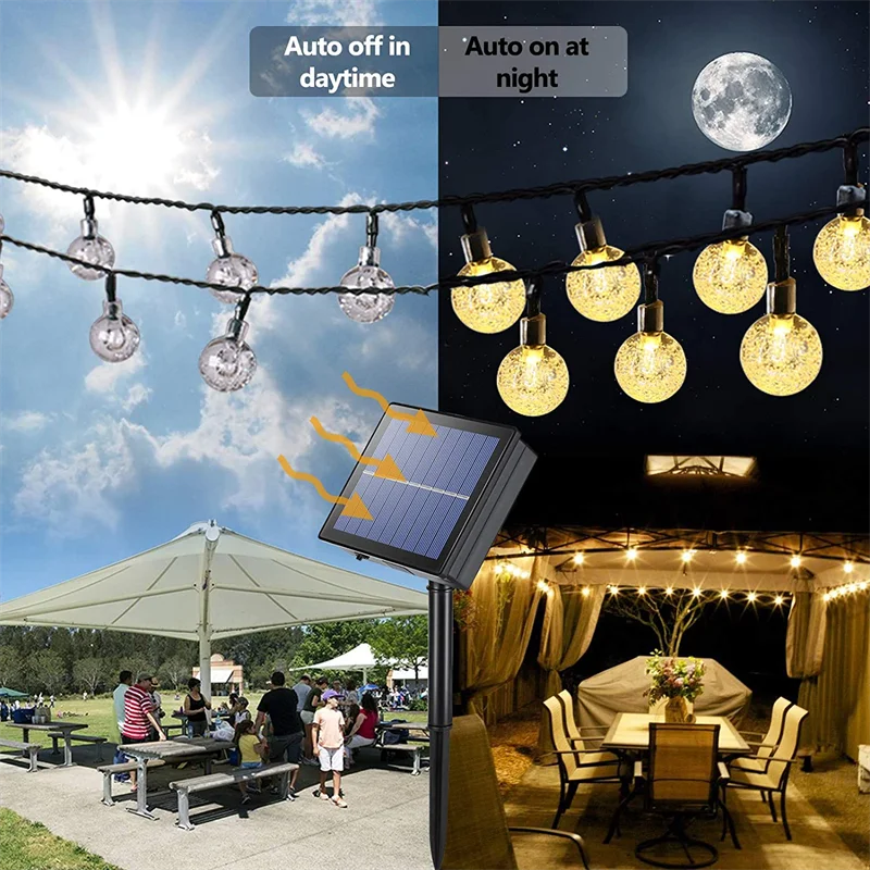 Solar Crystal Globes LED String Lights