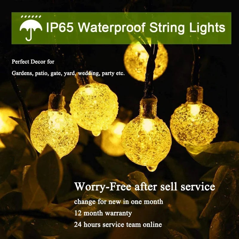 Solar Crystal Globes LED String Lights