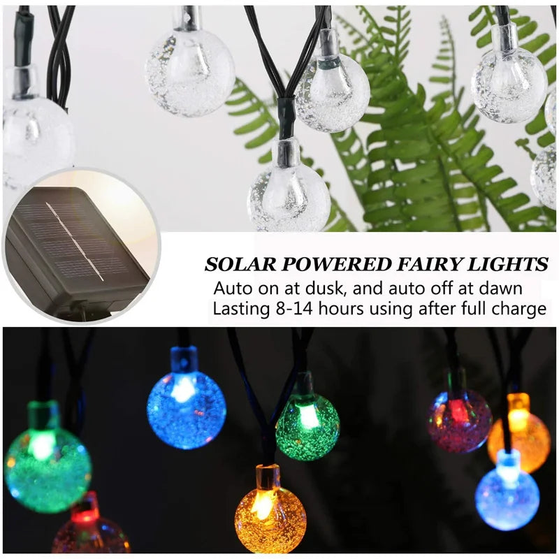 Solar Crystal Globes LED String Lights