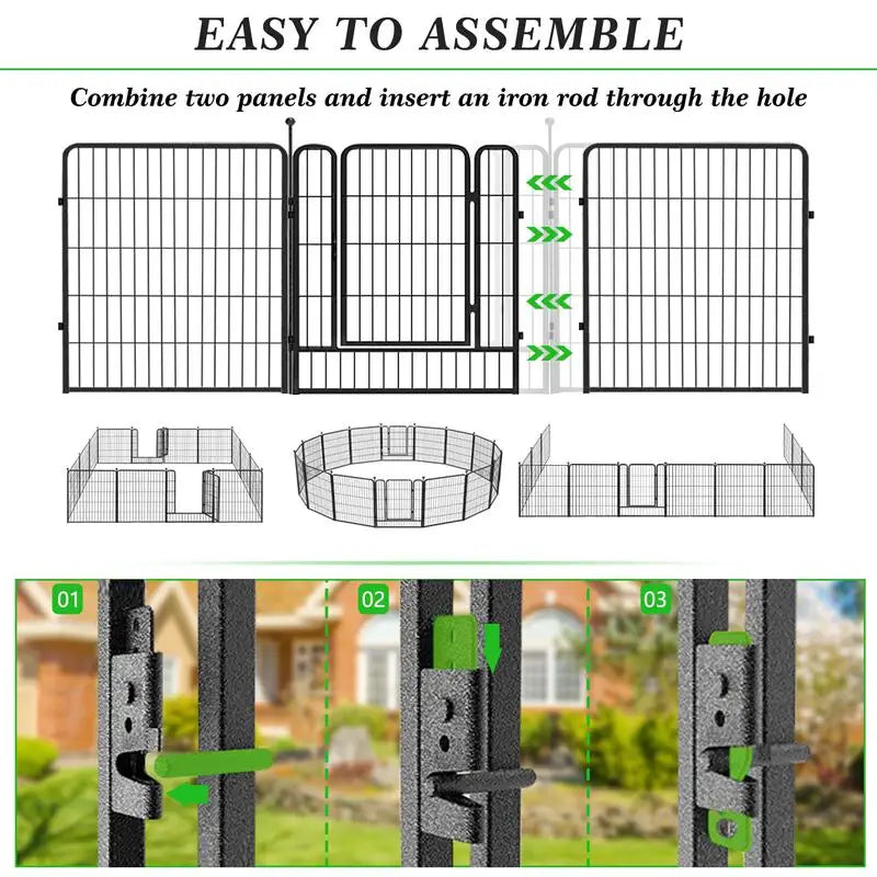 Fence Panels with Dog Gate