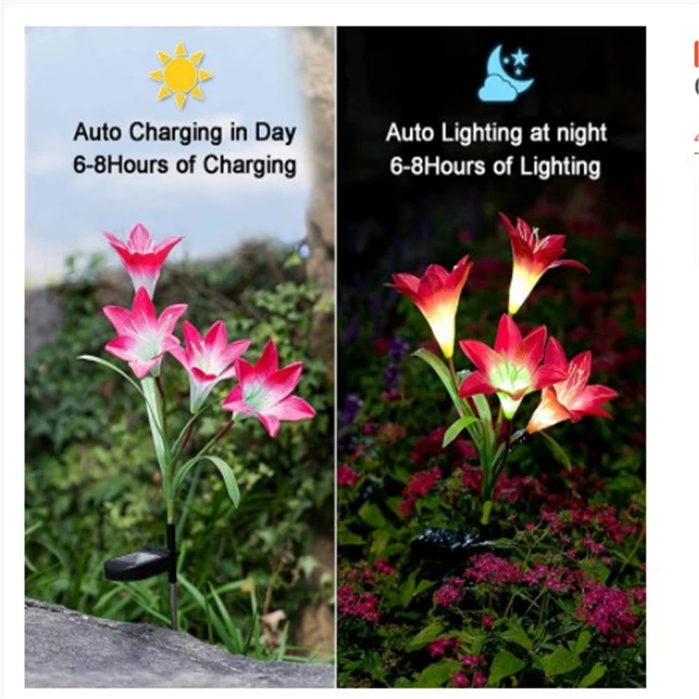 Outdoor Solar Lights With Flowers