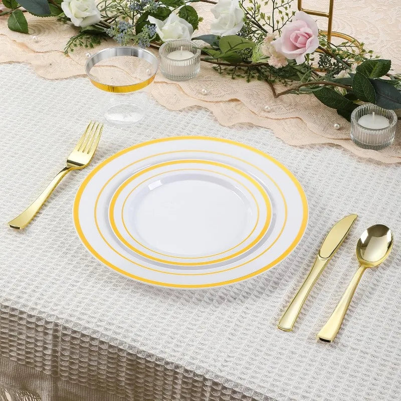 Plastic Dinnerware Set for 100 Guests