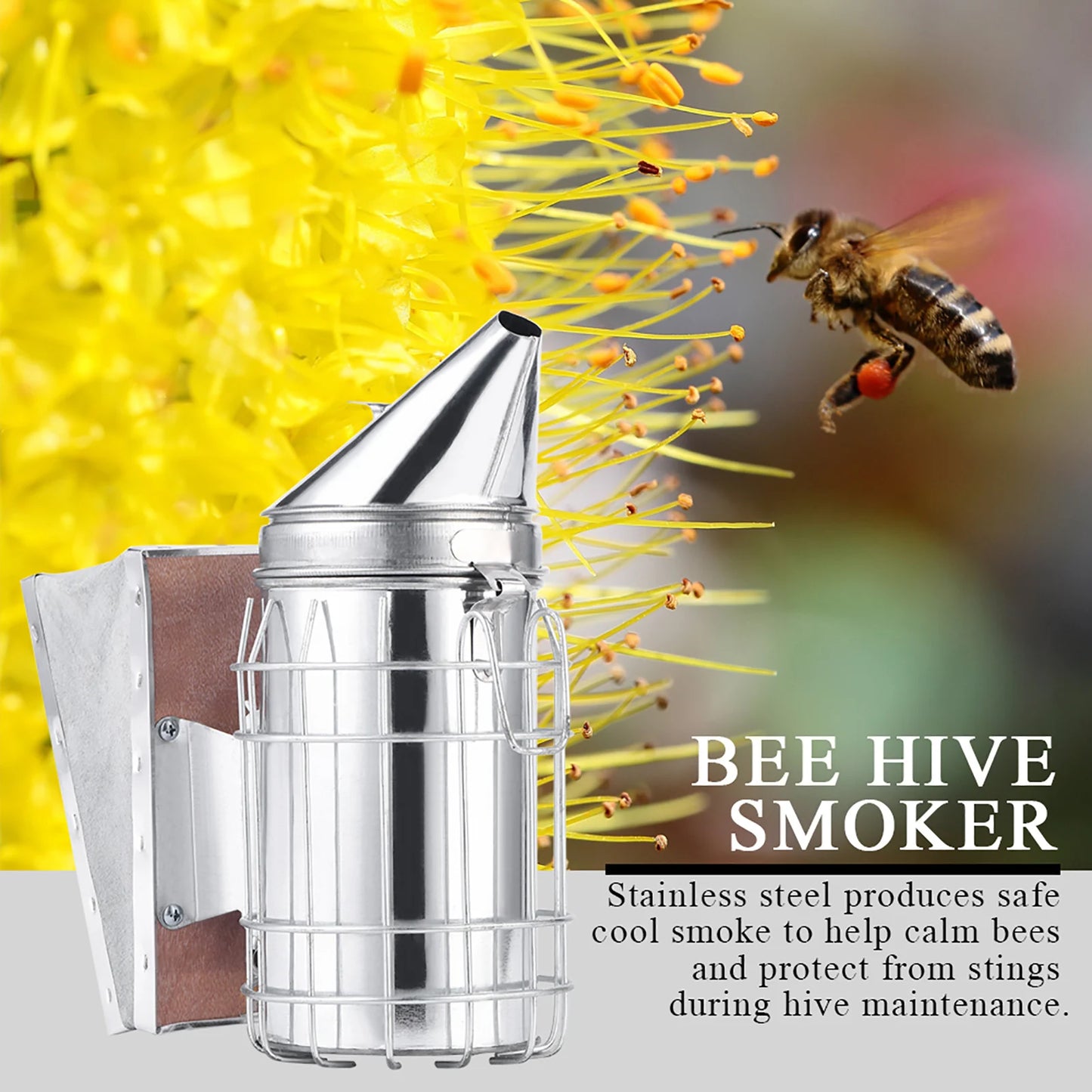 Bee Smoker with Protective Heat Iron