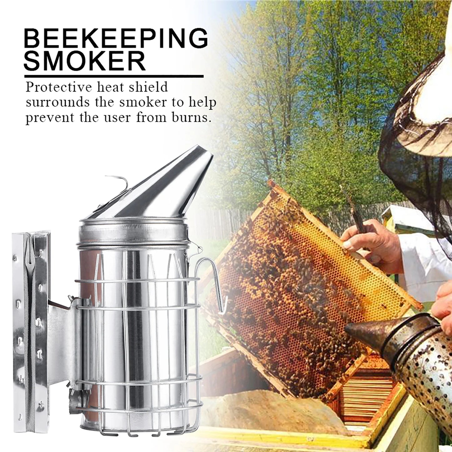 Bee Smoker with Protective Heat Iron