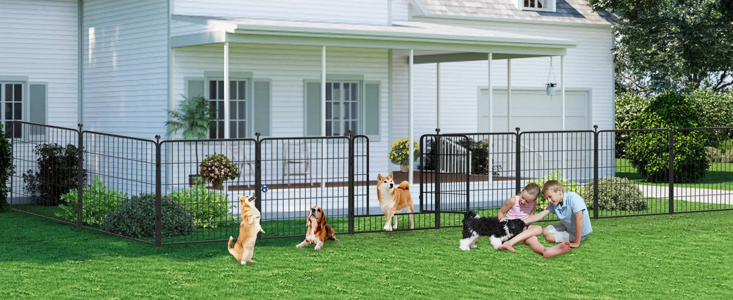 Fence Panels with Dog Gate