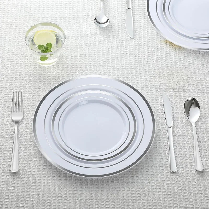 Plastic Dinnerware Set for 100 Guests