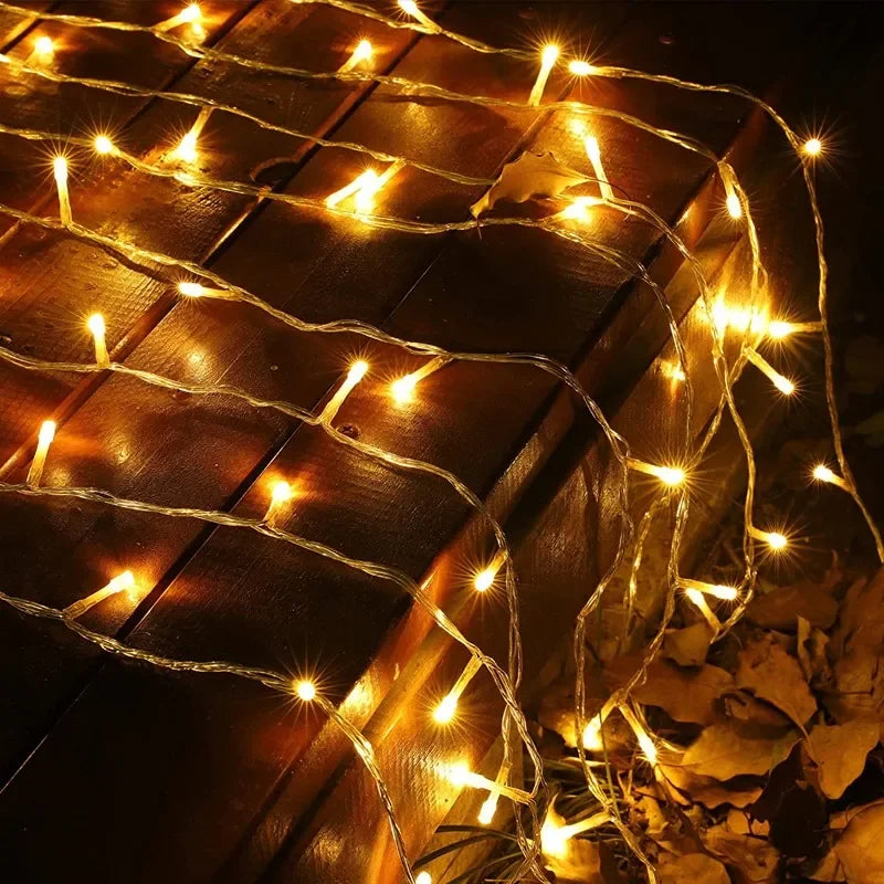 1-10M Outdoor LED String Lights Fairy Garland Lighting Strings Christmas Festival Home Party Decor Waterproof Landscape Lamps