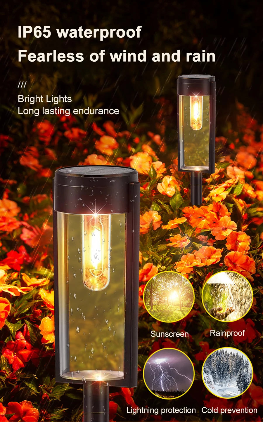 2pc Solar Outdoor Light