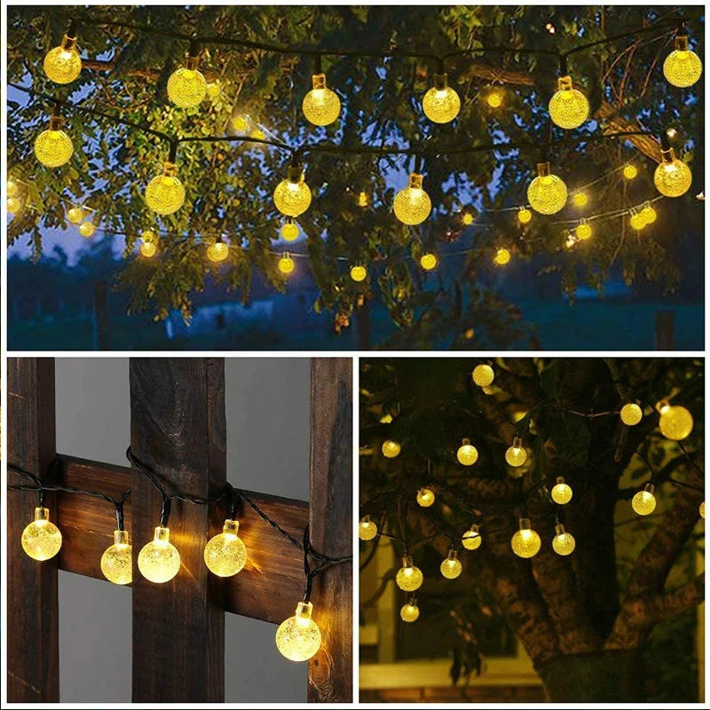 Solar Crystal Globes LED String Lights