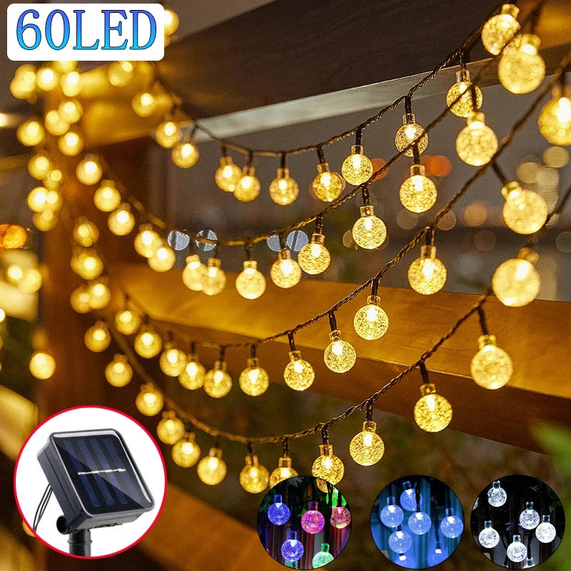 Solar Crystal Globes LED String Lights