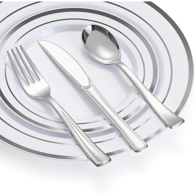 Plastic Dinnerware Set for 100 Guests