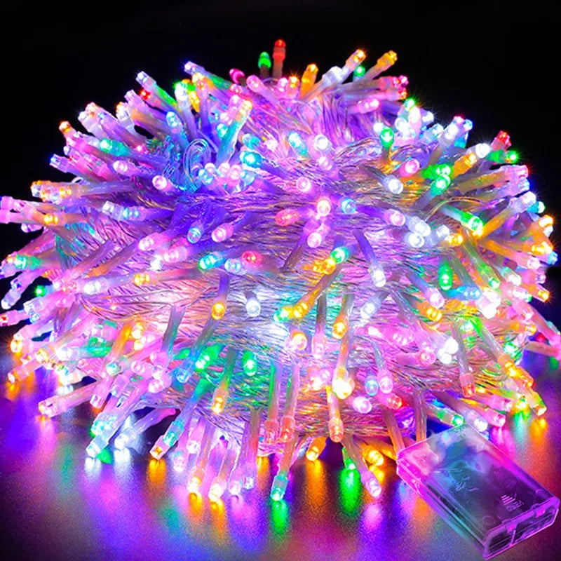 1-10M Outdoor LED String Lights Fairy Garland Lighting Strings Christmas Festival Home Party Decor Waterproof Landscape Lamps