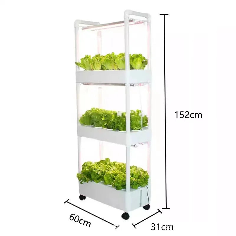 Indoor Vertical Hydroponic Growing Systems Kits with LED Light, 3 Layers, 42 Plants Sites