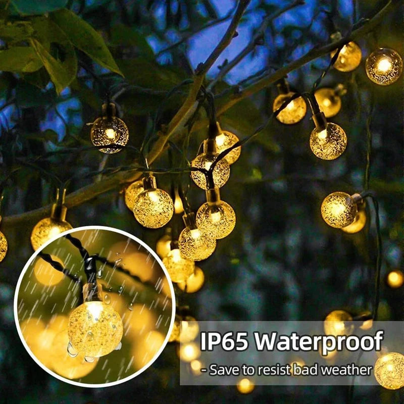 Solar Crystal Globes LED String Lights