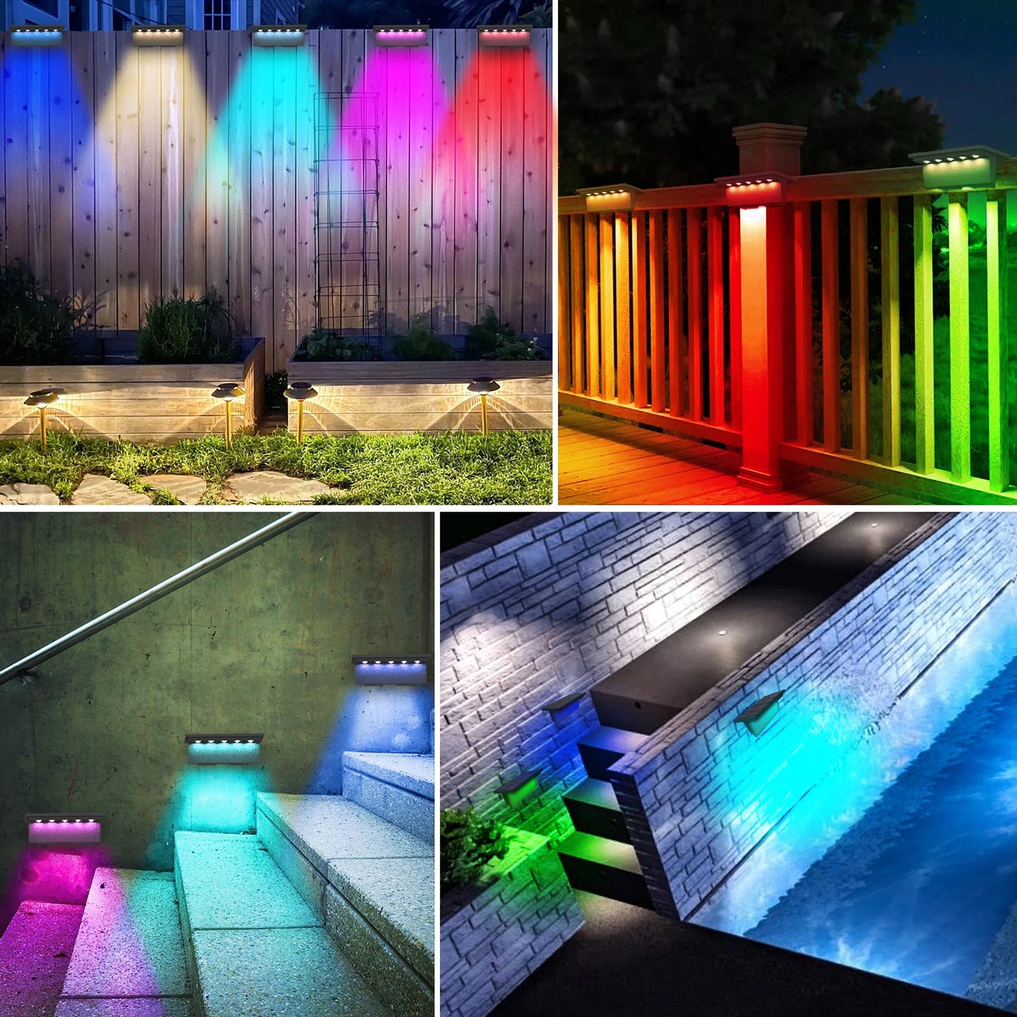 LED Solar Stair Light Path Outdoor Waterproof Wall Lamp Garden Terrace Guardrail Step Light Landscape Balcony Fence Solar Lights