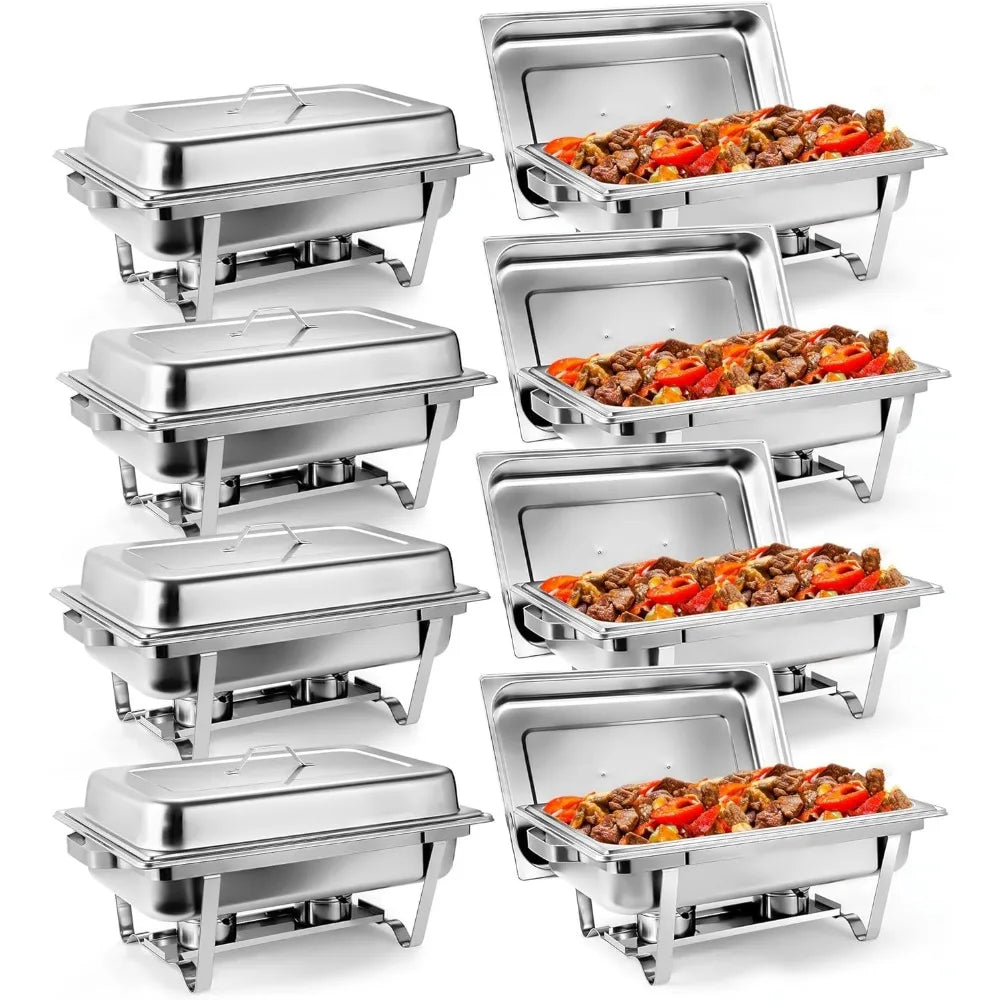 4 Pack Chafing Dish Buffet Set 8 Quart