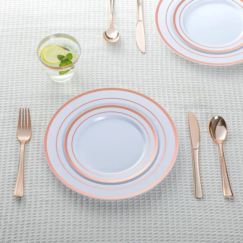 Plastic Dinnerware Set for 100 Guests