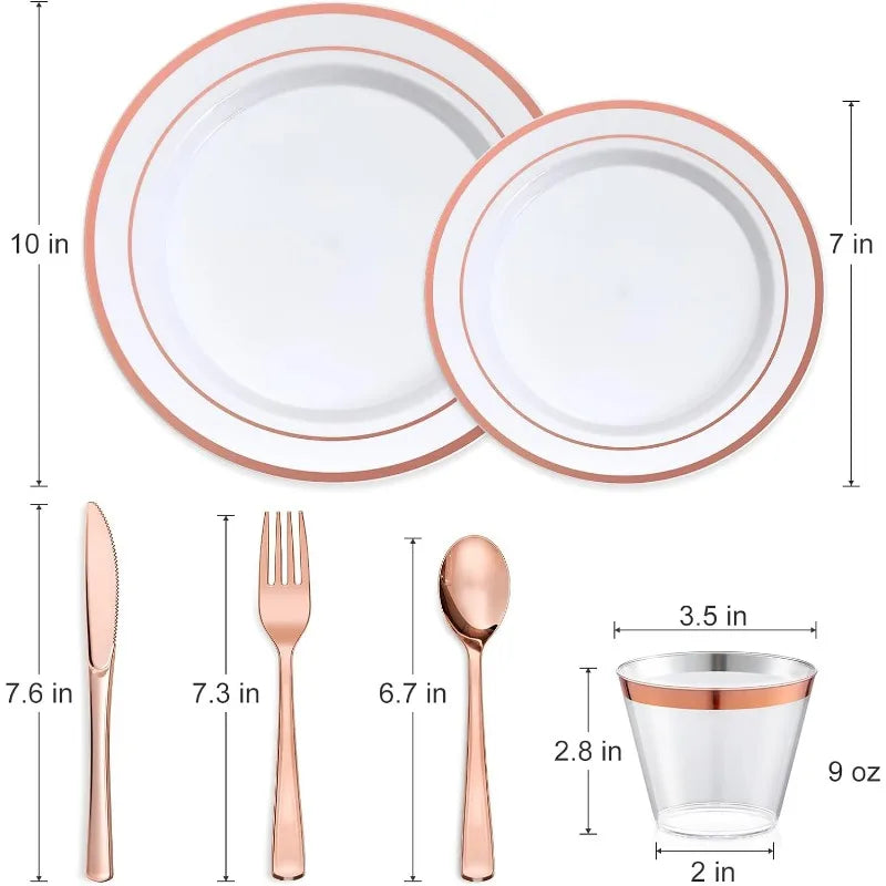 Plastic Dinnerware Set for 100 Guests