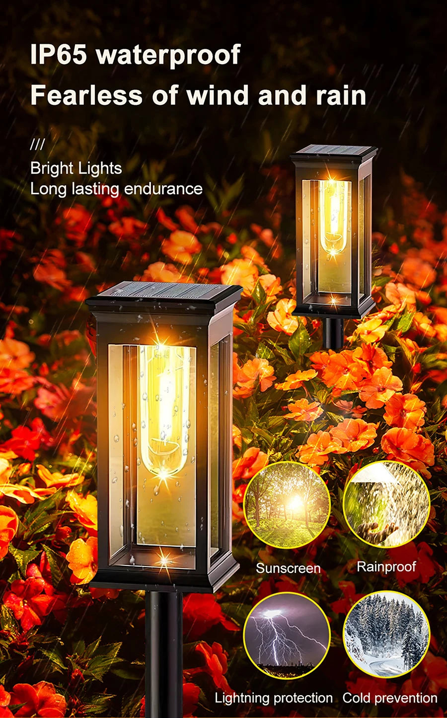 2pc Solar Outdoor Light