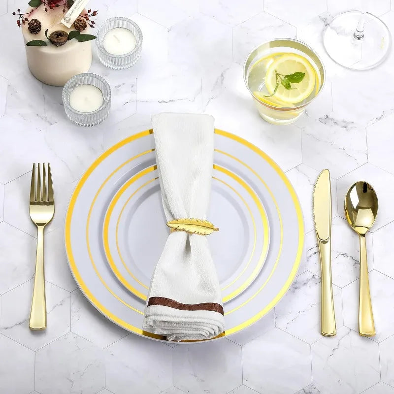 Plastic Dinnerware Set for 100 Guests