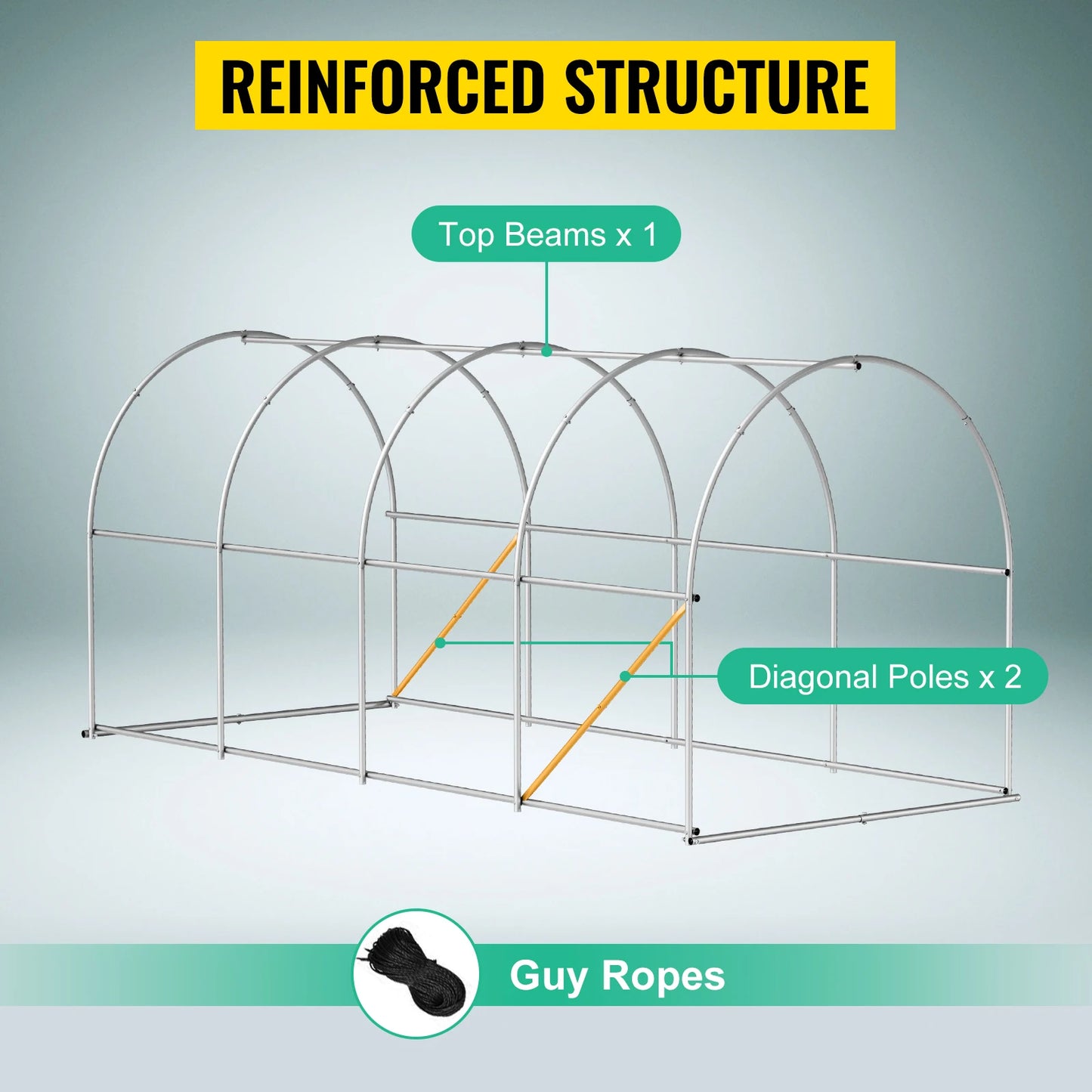 Walk-in Tunnel Greenhouse Galvanized Frame & Waterproof Cover