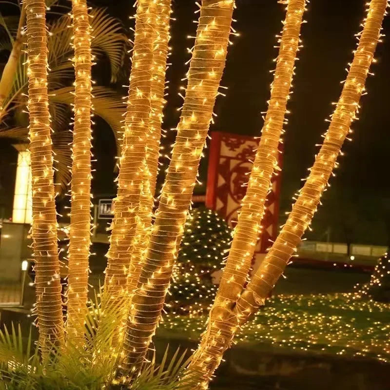 1-10M Outdoor LED String Lights Fairy Garland Lighting Strings Christmas Festival Home Party Decor Waterproof Landscape Lamps