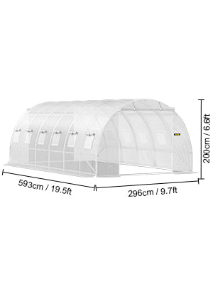 Walk-in Tunnel Greenhouse Galvanized Frame & Waterproof Cover