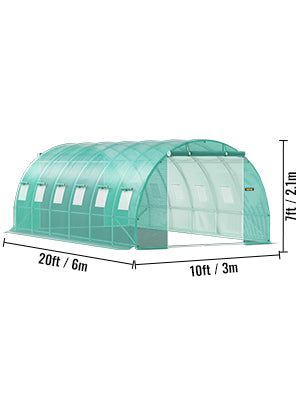 Walk-in Tunnel Greenhouse Galvanized Frame & Waterproof Cover