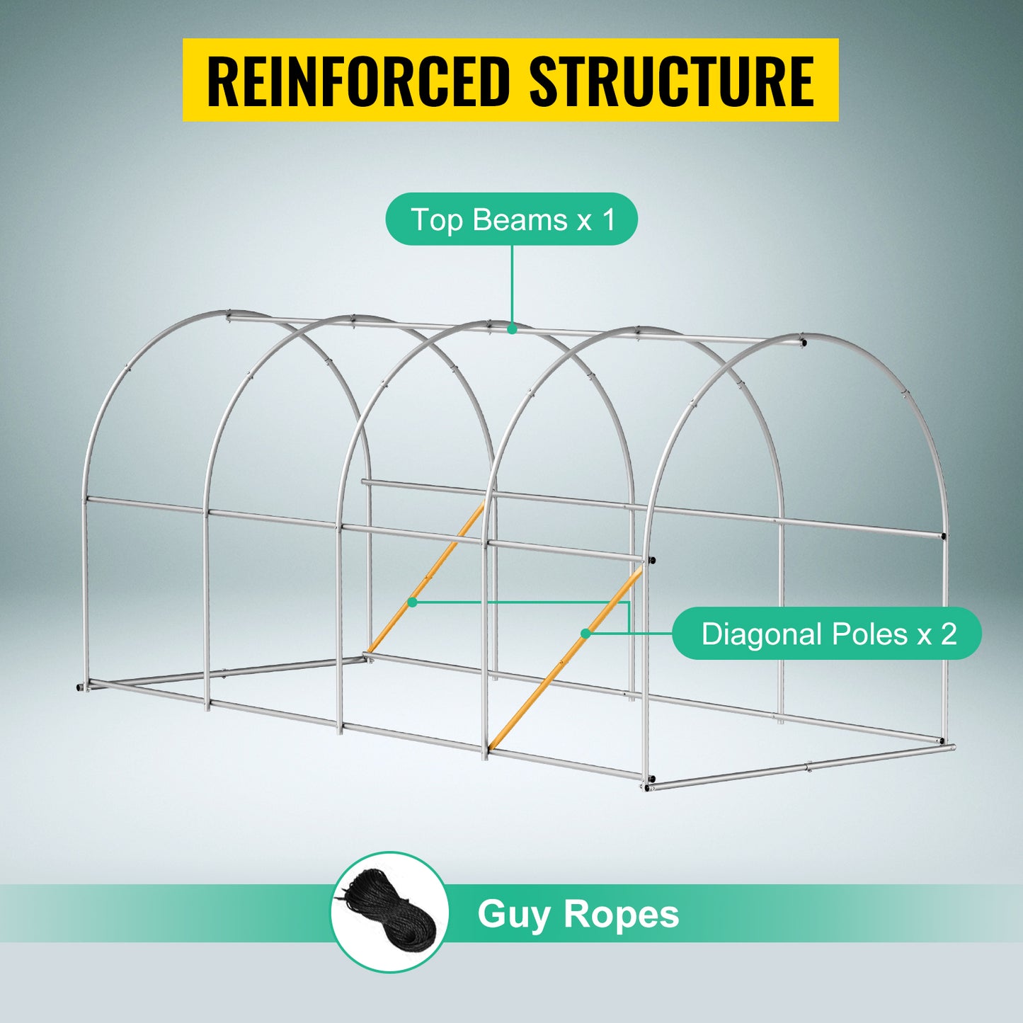 Walk-in Tunnel Greenhouse Galvanized Frame & Waterproof Cover